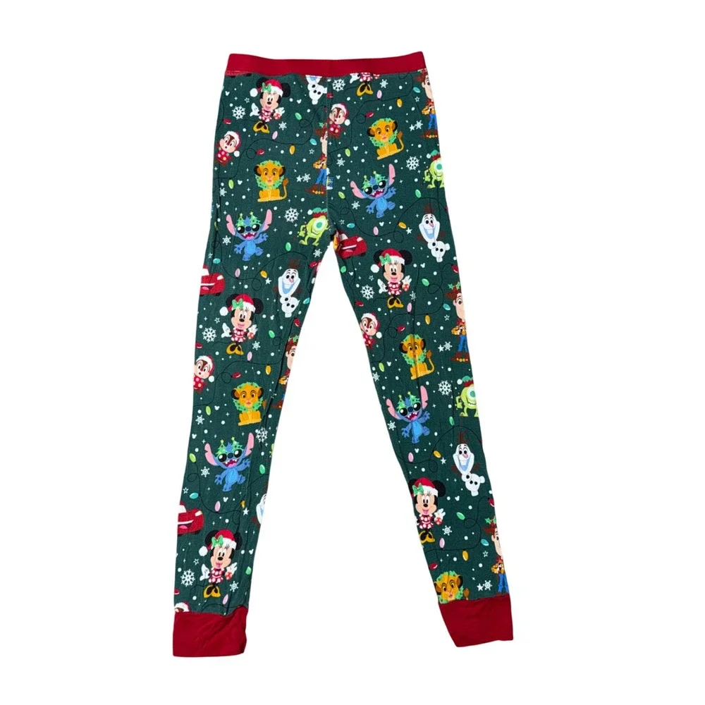 Little Sleepies Pajama Set Kids 9/10 Green Good Disney Holiday Magic Bamboo